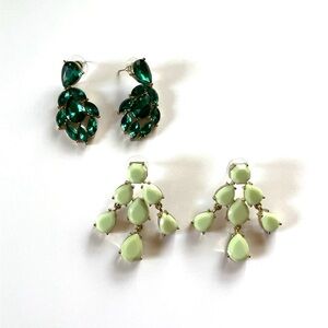 Green Dangle Earring Set